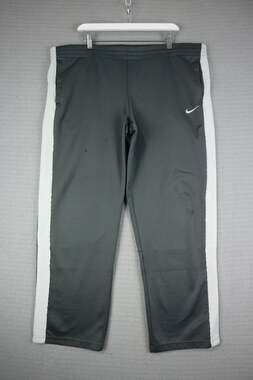 Nike 2000's Y2K Athletic Dept Grey Track Pants Straight Cut Large